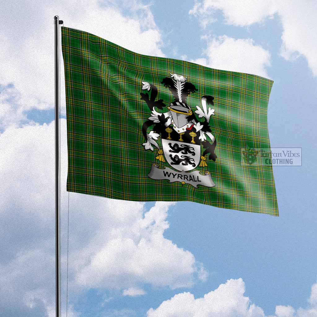 Tartan Vibes Clothing Wyrrall Irish Clan Flag with Coat of Arms