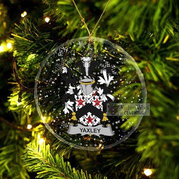 Yaxley Irish Clan Christmas Glass Ornament with Coat of Arms