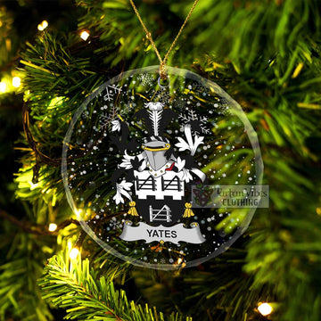 Yeates Irish Clan Christmas Glass Ornament with Coat of Arms