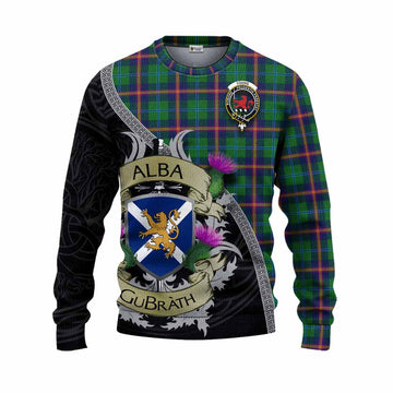 Young Tartan Family Crest Knitted Sweater Lion Rampant Royal Thistle Shield Celtic Inspired Unisex - Tartan Vibes Clothing