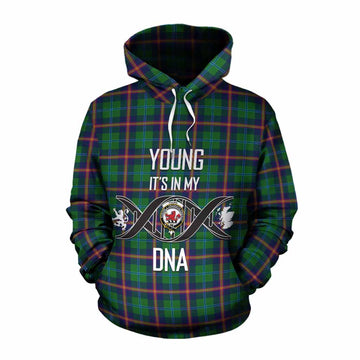 Young Tartan Cotton Hoodie with Family Crest DNA In Me Style