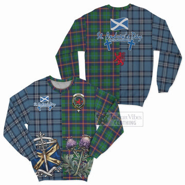 Young Tartan Sweatshirt Happy St. Andrew's Day Half Tartan Style