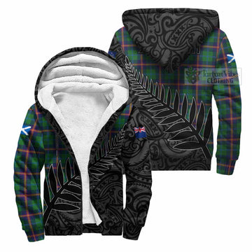 Young Crest Tartan Sherpa Hoodie with New Zealand Silver Fern Half Style