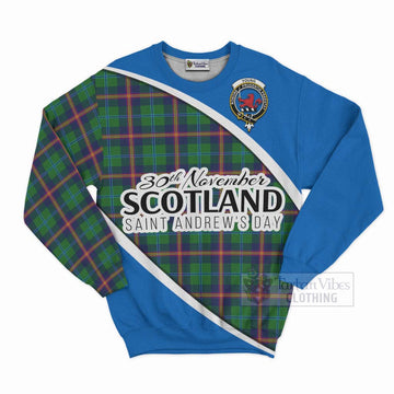 Young Family Crest Tartan Sweatshirt Celebrate Saint Andrew's Day in Style