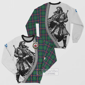 Young Tartan Clan Crest Sweatshirt with Highlander Warrior Celtic Style