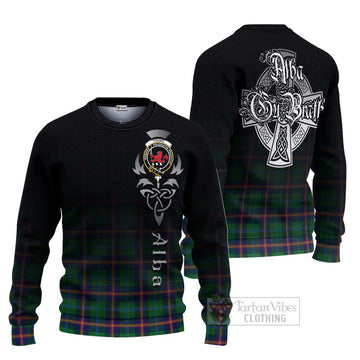 Young Tartan Ugly Sweater Featuring Alba Gu Brath Family Crest Celtic Inspired