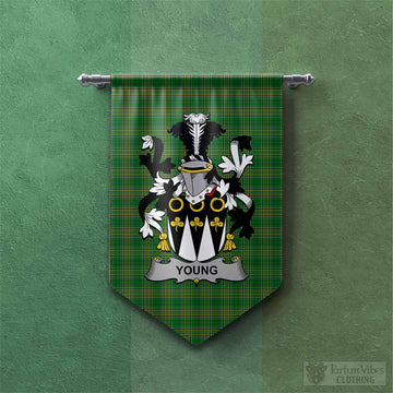 Young Irish Clan Tartan Gonfalon, Tartan Banner with Coat of Arms Chevron - Tartan Vibes Clothing