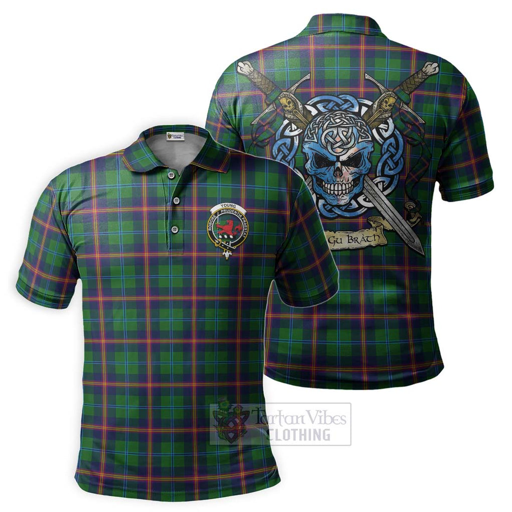 Tartan Vibes Clothing Young Tartan Polo Shirt with Family Crest Celtic Skull Style