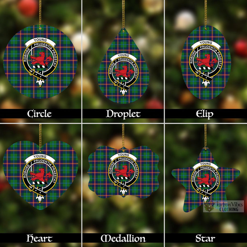 Tartan Vibes Clothing Young Tartan Christmas Aluminium Ornament with Family Crest