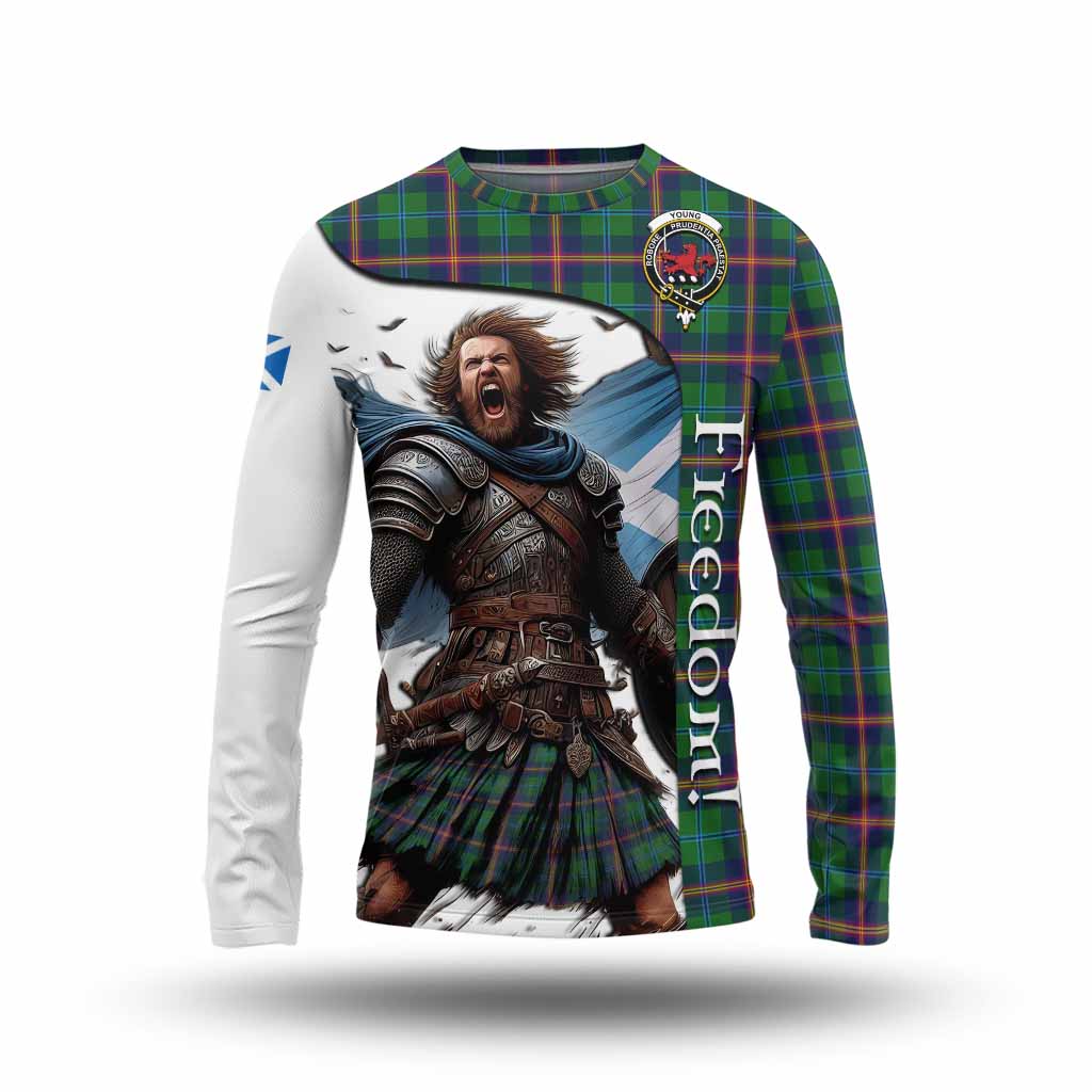 Tartan Vibes Clothing Young Crest Tartan Long Sleeve T-Shirt Inspired by the Freedom of Scottish Warrior