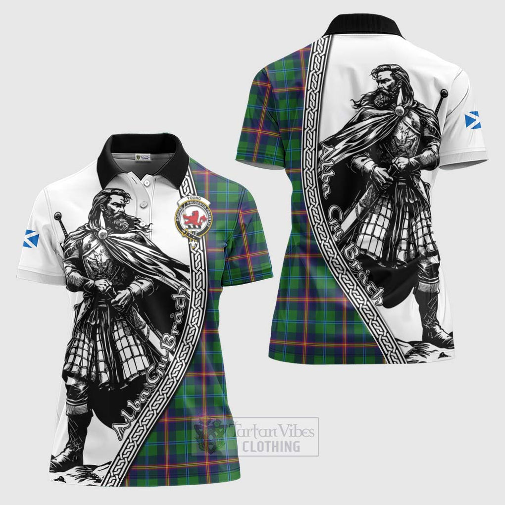 Tartan Vibes Clothing Young Tartan Clan Crest Women's Polo Shirt with Highlander Warrior Celtic Style