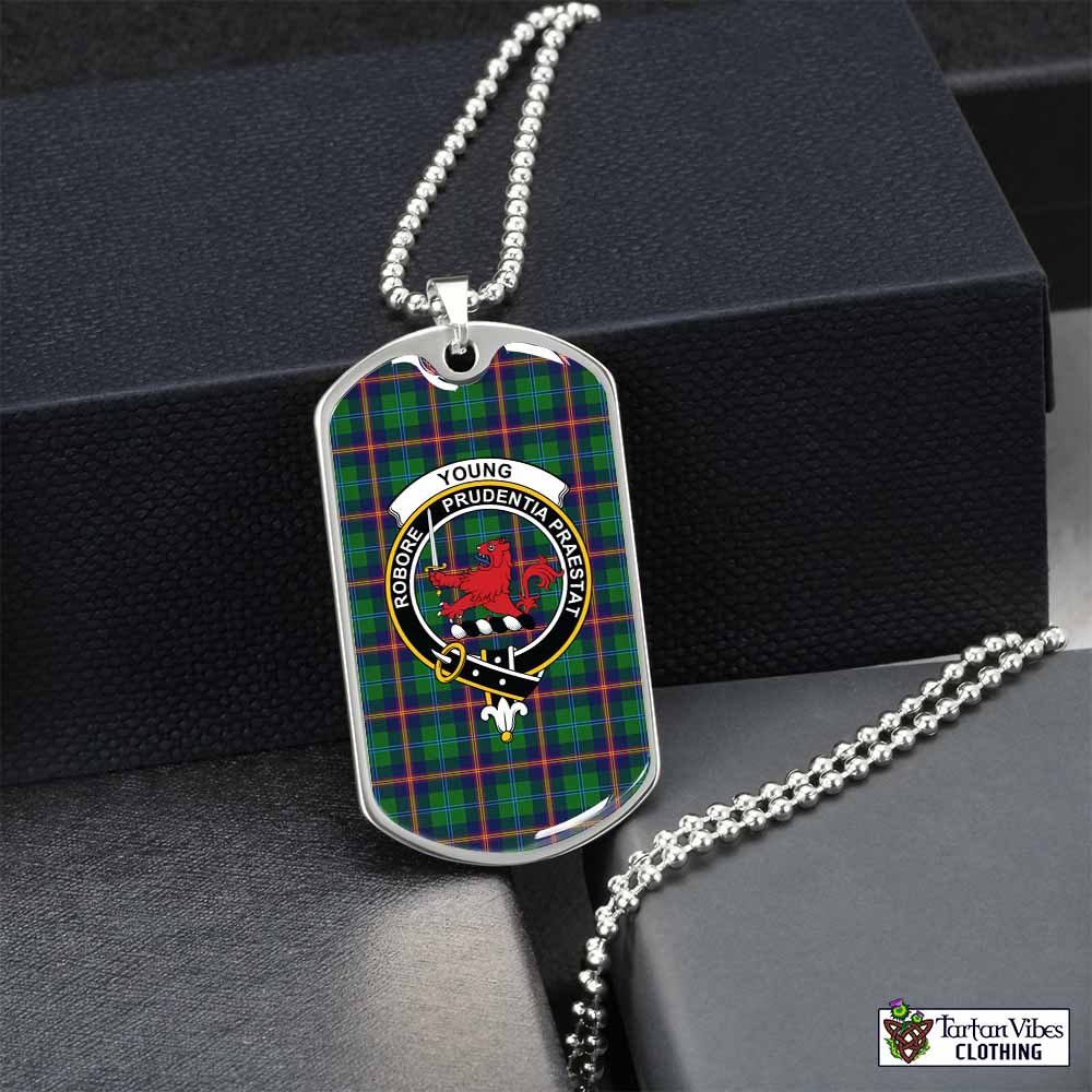 Tartan Vibes Clothing Young Tartan Dog Tag Necklace with Family Crest