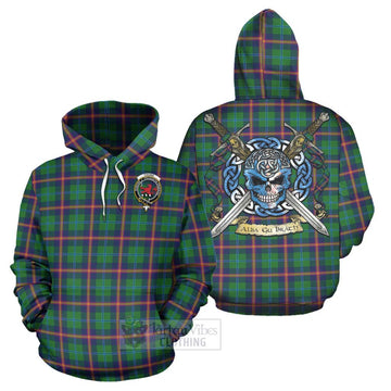 Young Tartan Hoodie with Family Crest Celtic Skull Style