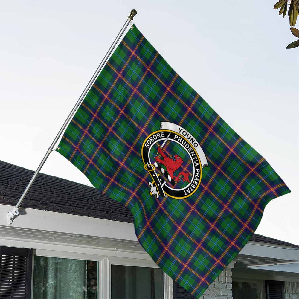 Tartan Vibes Clothing Young Tartan House Flag with Family Crest