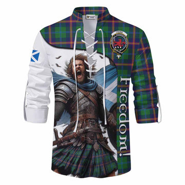 Young Crest Tartan Ghillie Kilt Shirt Inspired by the Freedom of Scottish Warrior