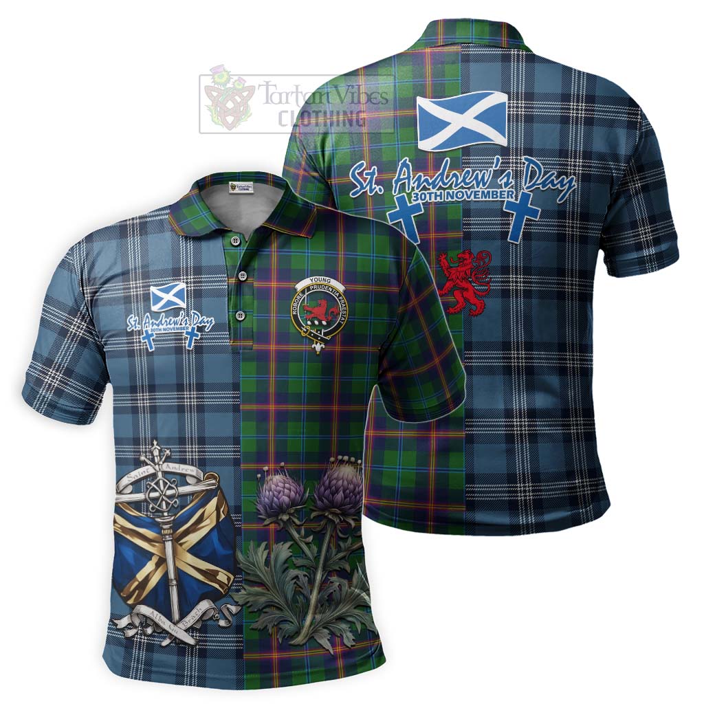 Tartan Vibes Clothing Young Tartan Polo Shirt Happy St. Andrew's Day Half Tartan Style