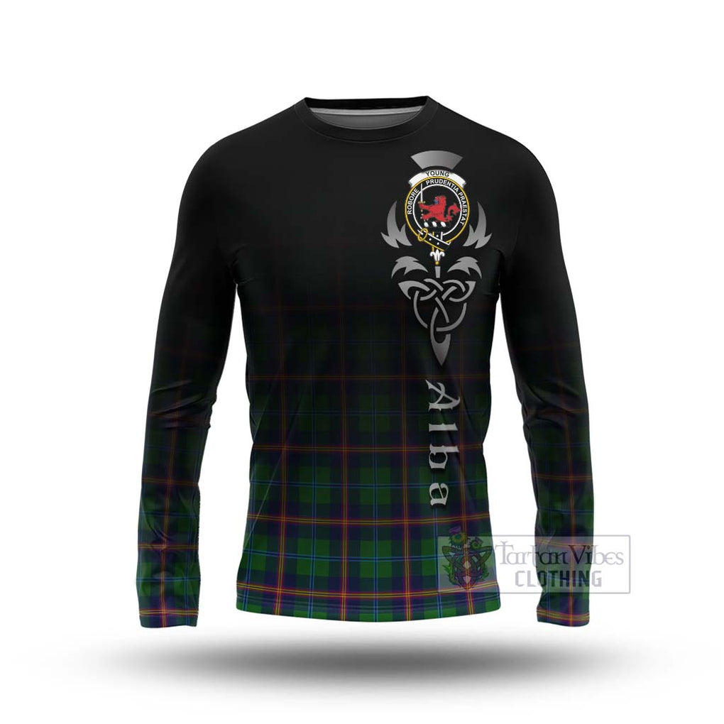 Tartan Vibes Clothing Young Tartan Long Sleeve T-Shirt Featuring Alba Gu Brath Family Crest Celtic Inspired