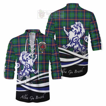 Young Tartan Ghillie Kilt Shirt with Alba Gu Brath Regal Lion Emblem