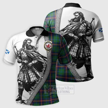 Young Tartan Clan Crest Polo Shirt with Highlander Warrior Celtic Style