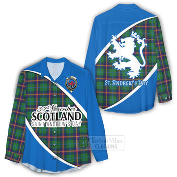 Young Family Crest Tartan Women's Casual Shirt Celebrate Saint Andrew's Day in Style