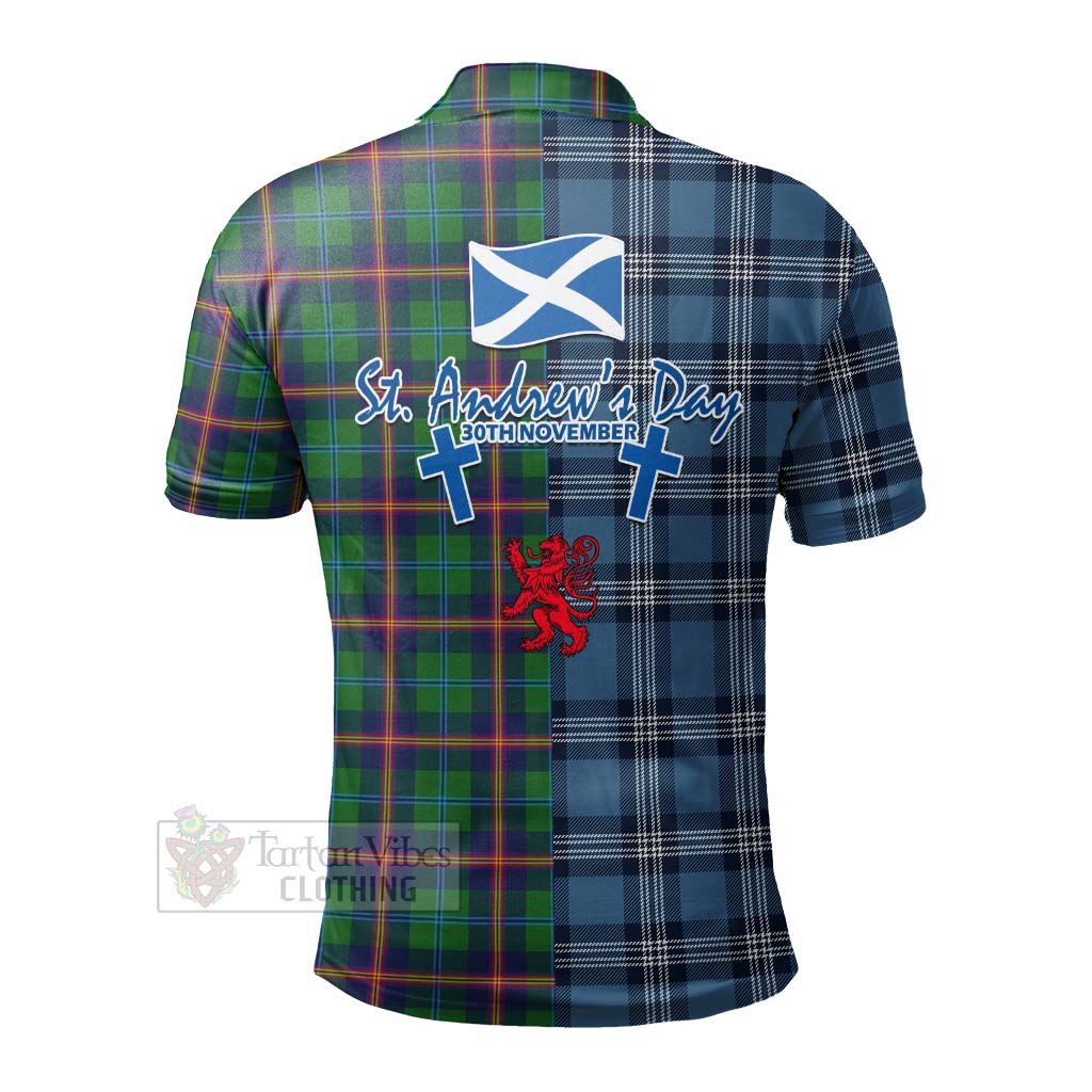 Tartan Vibes Clothing Young Tartan Polo Shirt Happy St. Andrew's Day Half Tartan Style