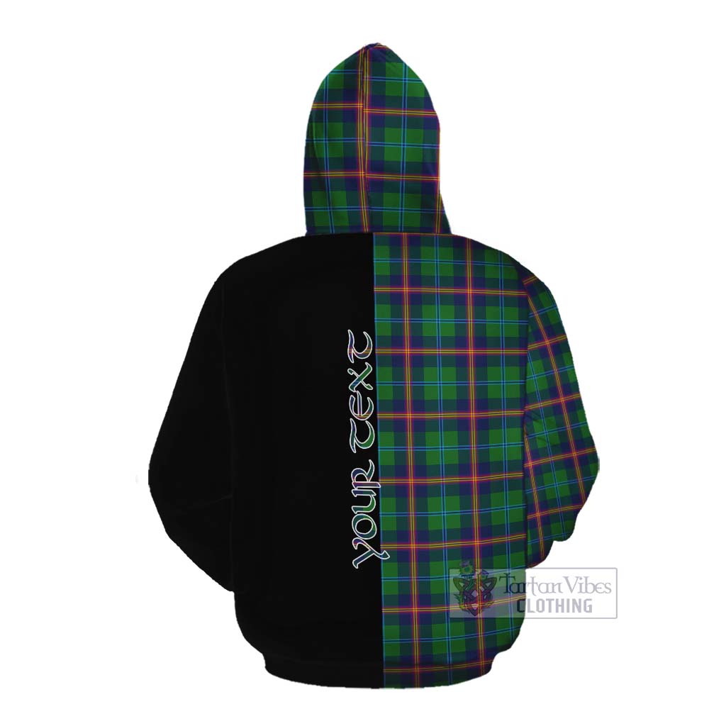 Tartan Vibes Clothing Young Tartan Cotton Hoodie with Family Crest and Half Of Me Style