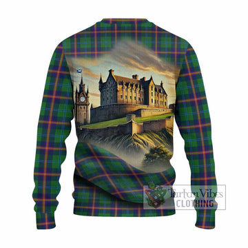 Young Tartan Family Crest Knitted Sweater with Scottish Ancient Castle Style - Tartan Vibes Clothing