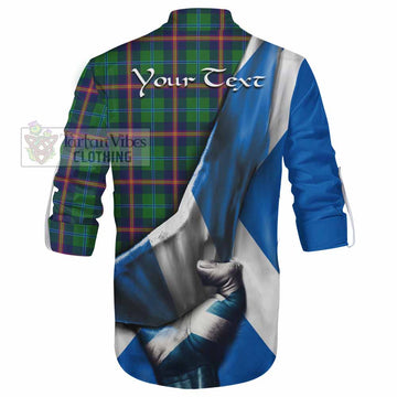 Young Tartan Ghillie Kilt Shirt with Family Crest Scotland Patriotic Style