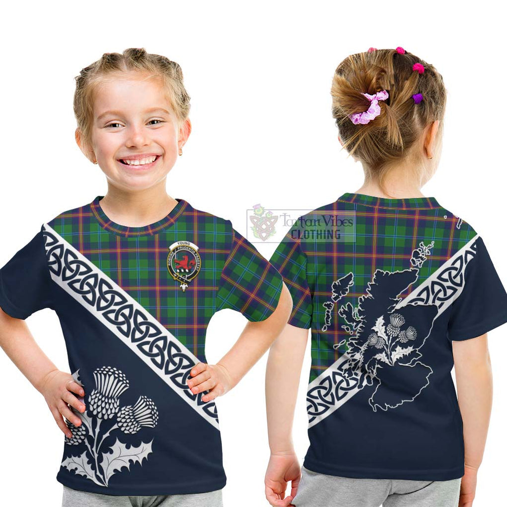 Tartan Vibes Clothing Young Tartan Kid T-Shirt Featuring Thistle and Scotland Map