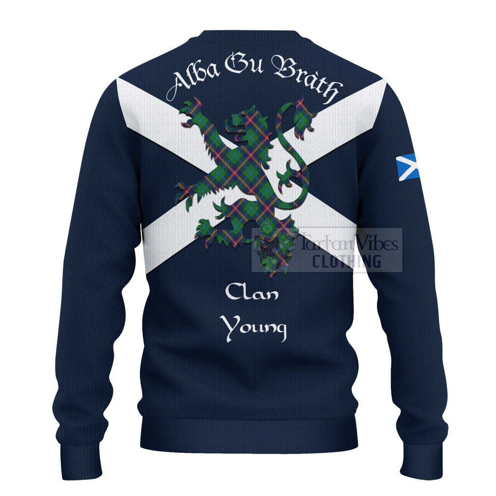 Tartan Vibes Clothing Young Tartan Lion Rampant Knitted Sweater – Proudly Display Your Heritage with Alba Gu Brath and Clan Name