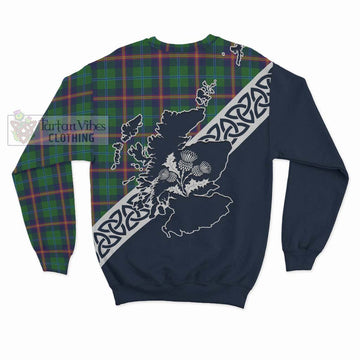 Young Tartan Sweatshirt Featuring Thistle and Scotland Map