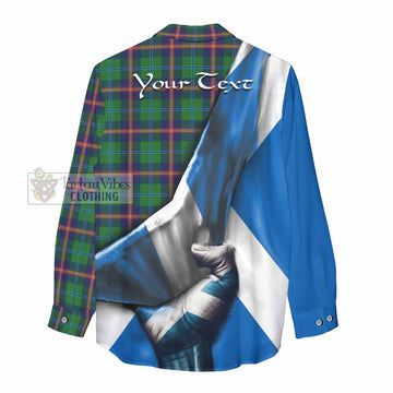 Young Tartan Women's Casual Shirt with Family Crest Scotland Patriotic Style