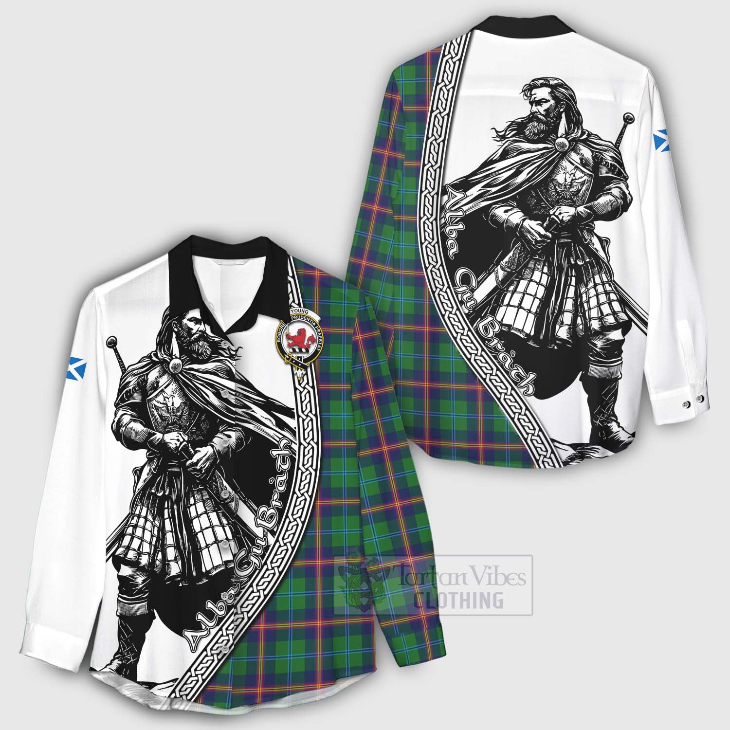 Tartan Vibes Clothing Young Tartan Clan Crest Women's Casual Shirt with Highlander Warrior Celtic Style