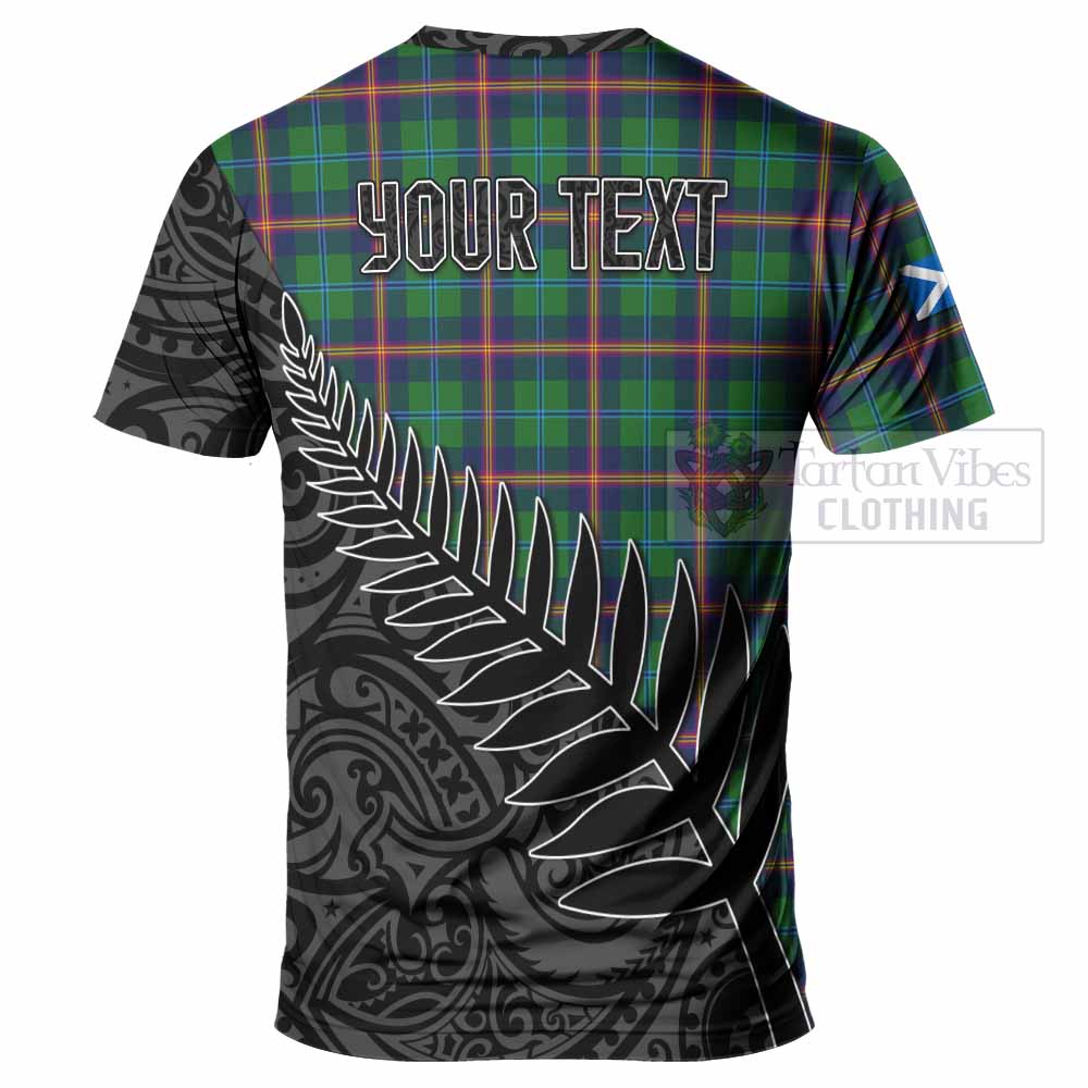 Tartan Vibes Clothing Young Crest Tartan T-Shirt with New Zealand Silver Fern Half Style