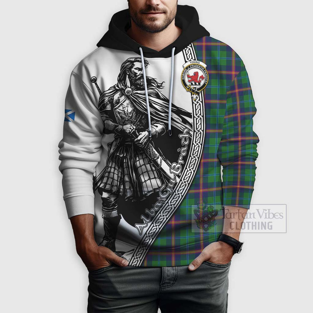 Tartan Vibes Clothing Young Tartan Clan Crest Hoodie with Highlander Warrior Celtic Style