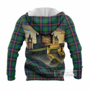 Young Tartan Family Crest Knitted Hoodie with Scottish Ancient Castle Style - Tartan Vibes Clothing