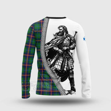 Young Tartan Clan Crest Long Sleeve T-Shirt with Highlander Warrior Celtic Style