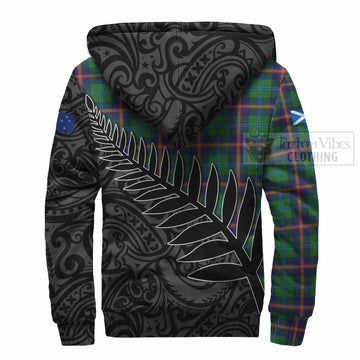 Young Crest Tartan Sherpa Hoodie with New Zealand Silver Fern Half Style