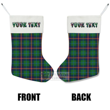 Young Tartan Christmas Stocking with Personalized Text