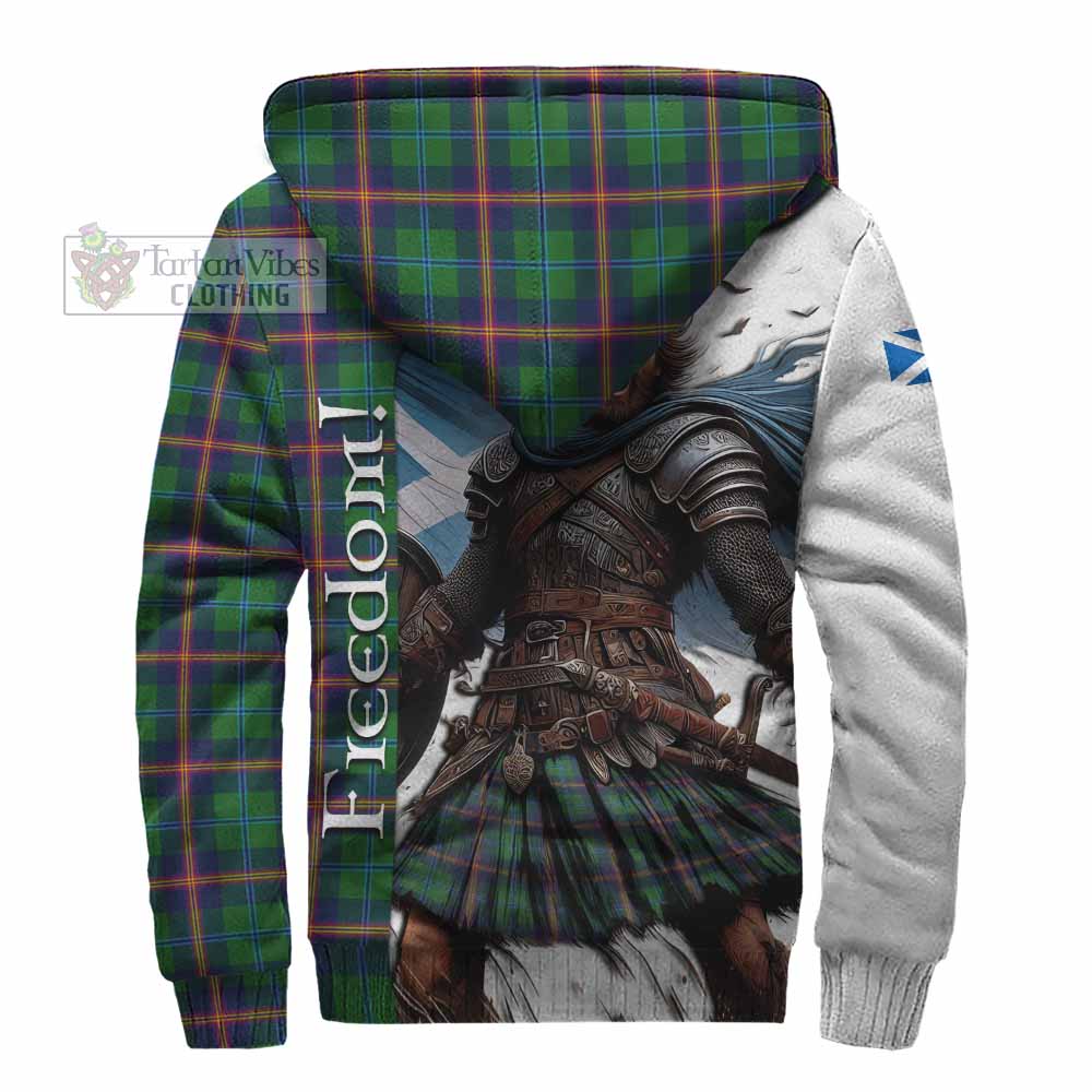 Tartan Vibes Clothing Young Crest Tartan Sherpa Hoodie Inspired by the Freedom of Scottish Warrior