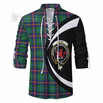 Young Tartan Ghillie Kilt Shirt with Family Crest Circle Style