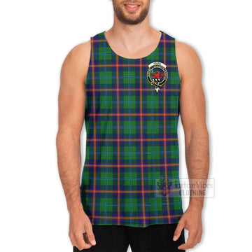 Young Tartan Men's Tank Top with Family Crest Celtic Skull Style