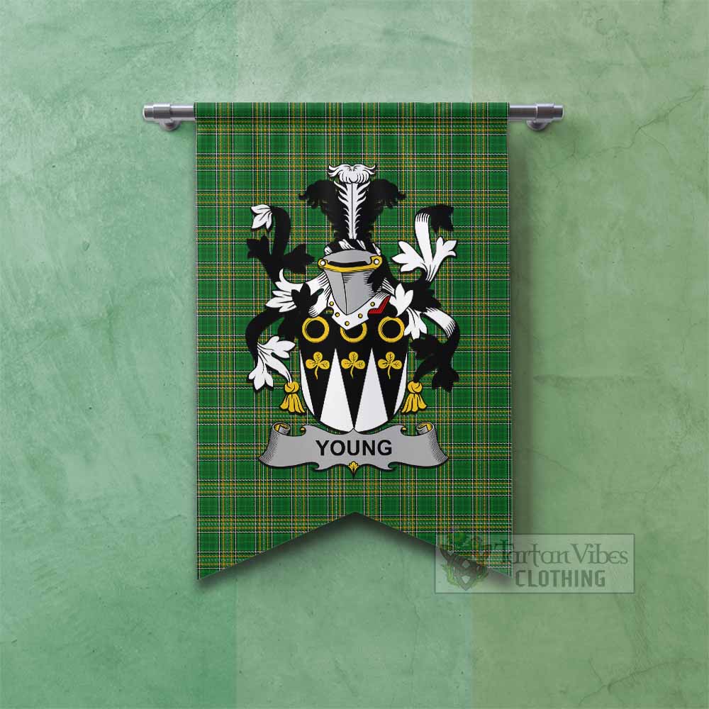 Young Irish Clan Tartan Gonfalon, Tartan Banner with Coat of Arms Fishtail - Tartan Vibes Clothing