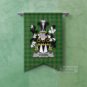 Young Irish Clan Tartan Gonfalon, Tartan Banner with Coat of Arms Fishtail - Tartan Vibes Clothing