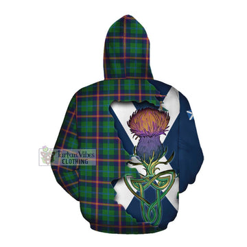Young Tartan Family Crest Cotton Hoodie Scottish Thistle Celtic Inspired Pullover Hoodie - Tartan Vibes Clothing