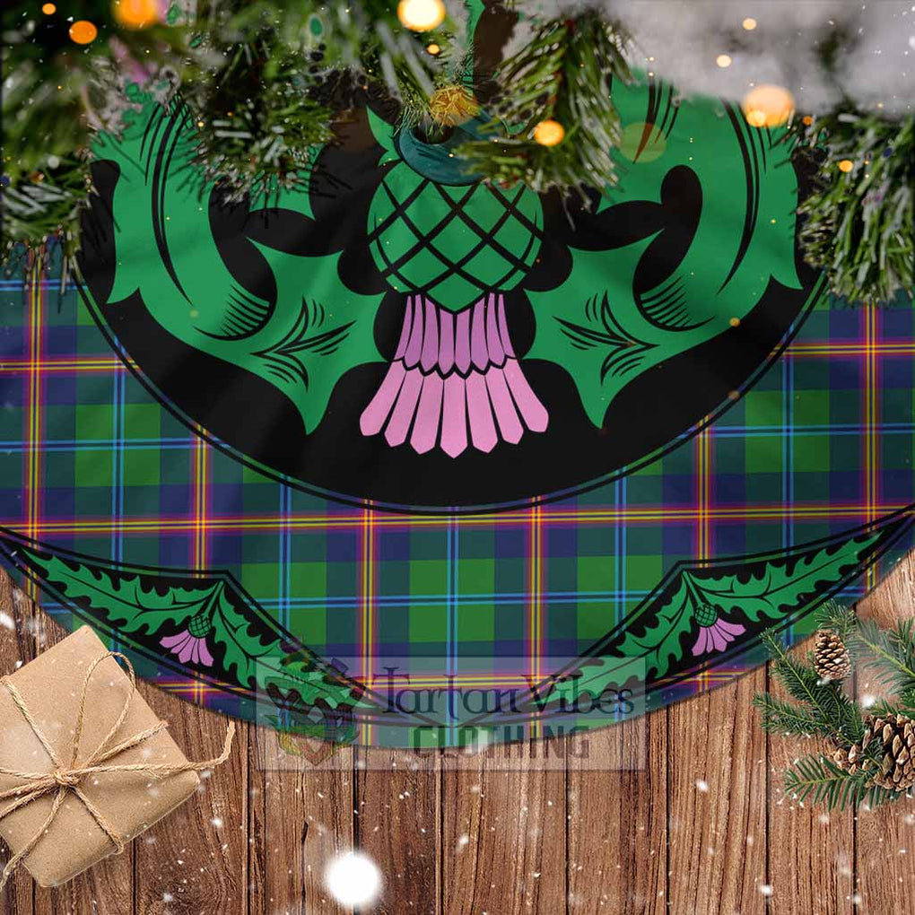 Tartan Vibes Clothing Young Tartan Christmas Tree Skirt Scottish Thistle Style