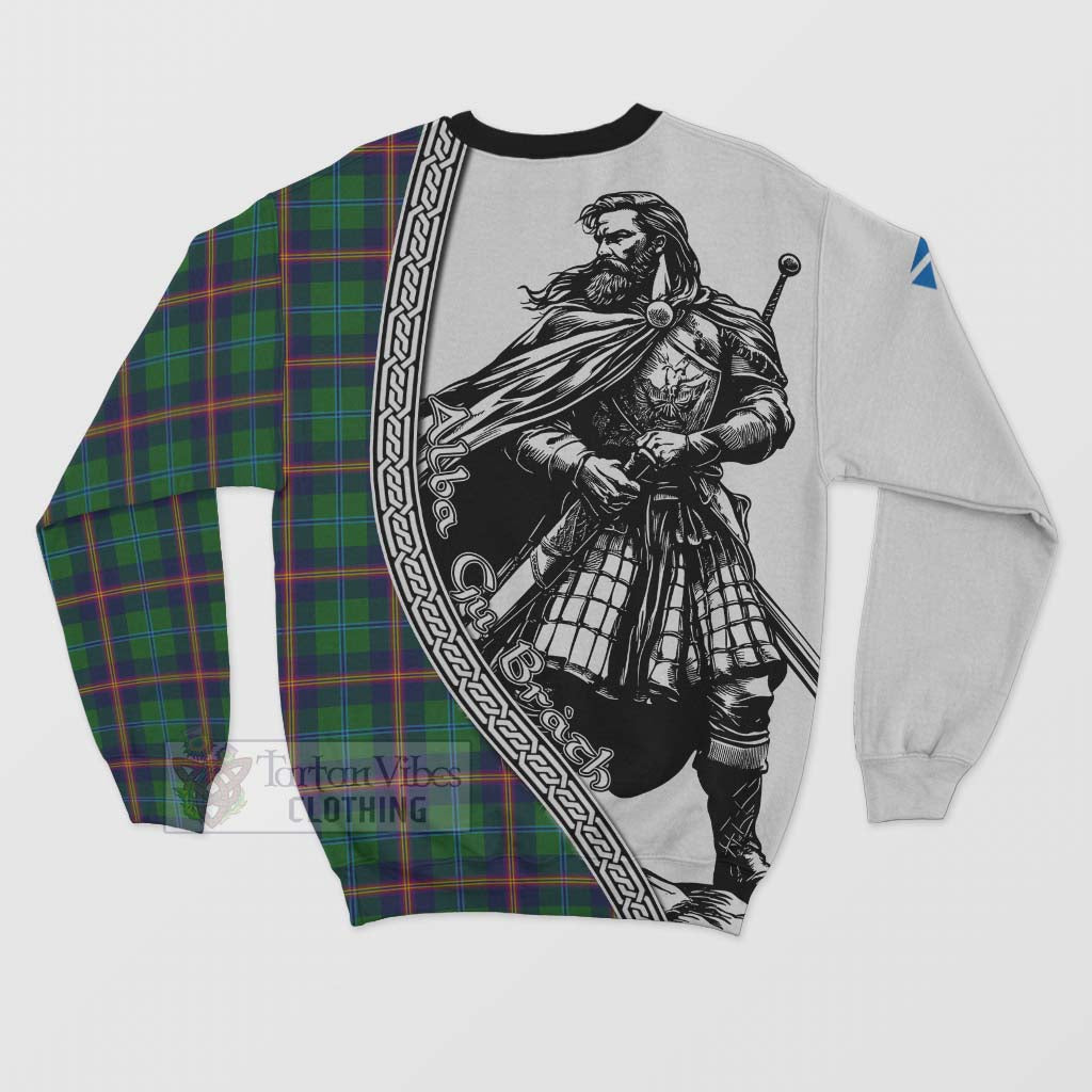 Tartan Vibes Clothing Young Tartan Clan Crest Sweatshirt with Highlander Warrior Celtic Style