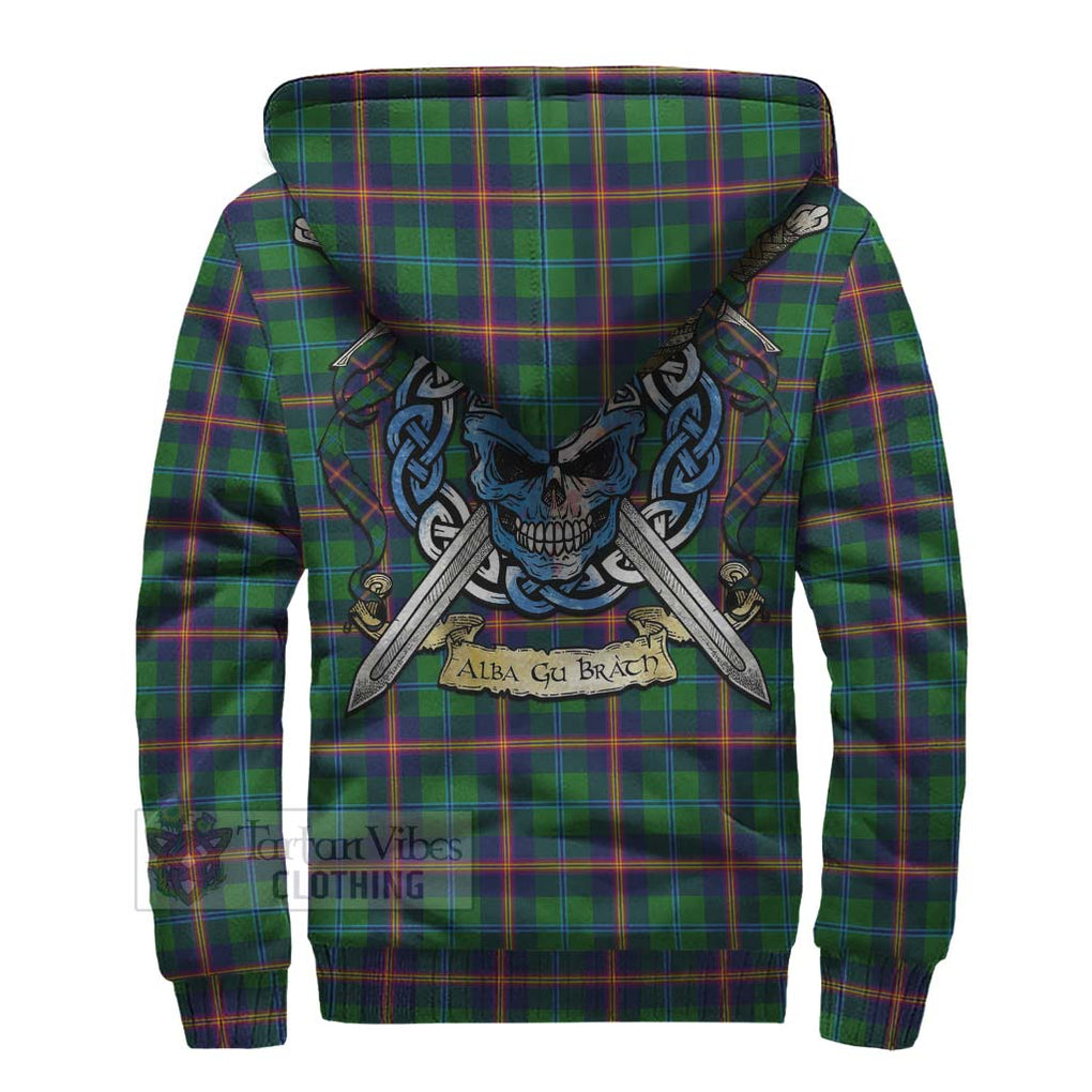 Tartan Vibes Clothing Young Tartan Sherpa Hoodie with Family Crest Celtic Skull Style