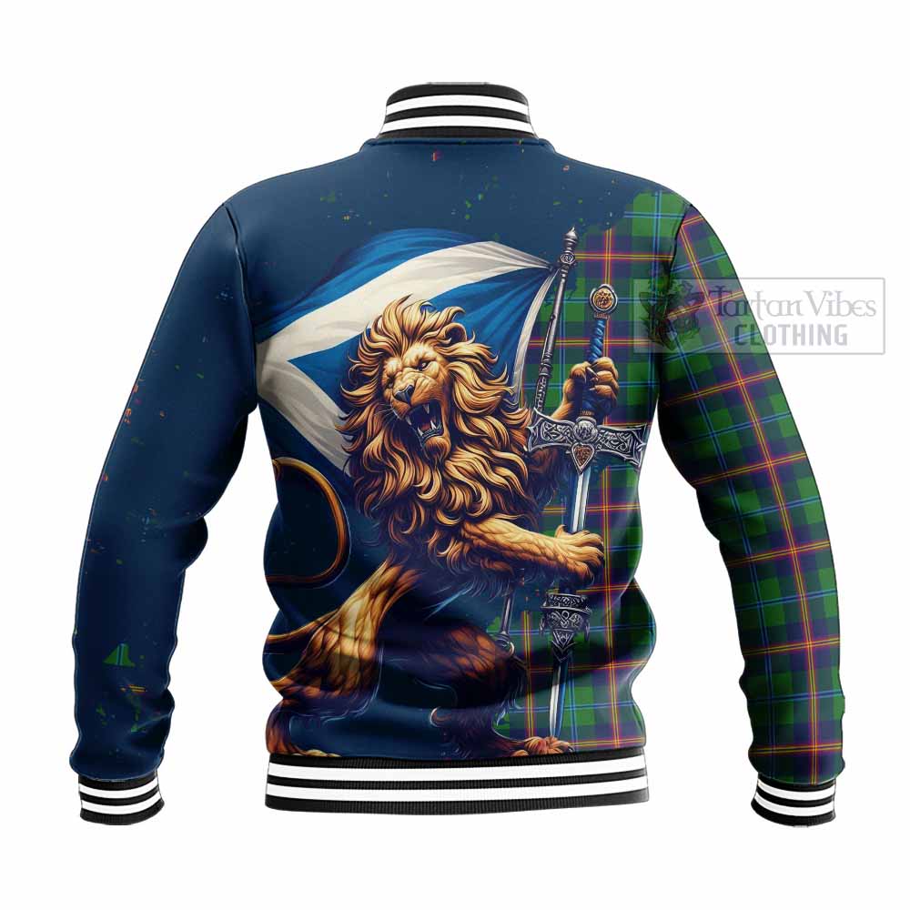 Tartan Vibes Clothing Young Tartan Family Crest Baseball Jacket with Scottish Majestic Lion