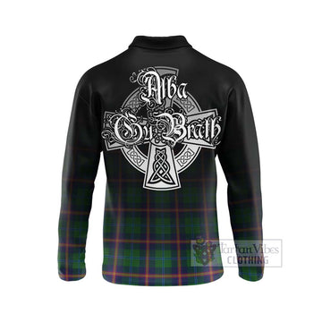 Young Tartan Long Sleeve Polo Shirt Featuring Alba Gu Brath Family Crest Celtic Inspired